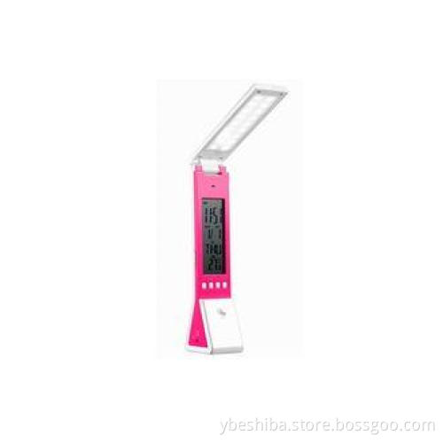 ABS Dimmable USB LED Desk Lamp with LCD calendar , red / gr
